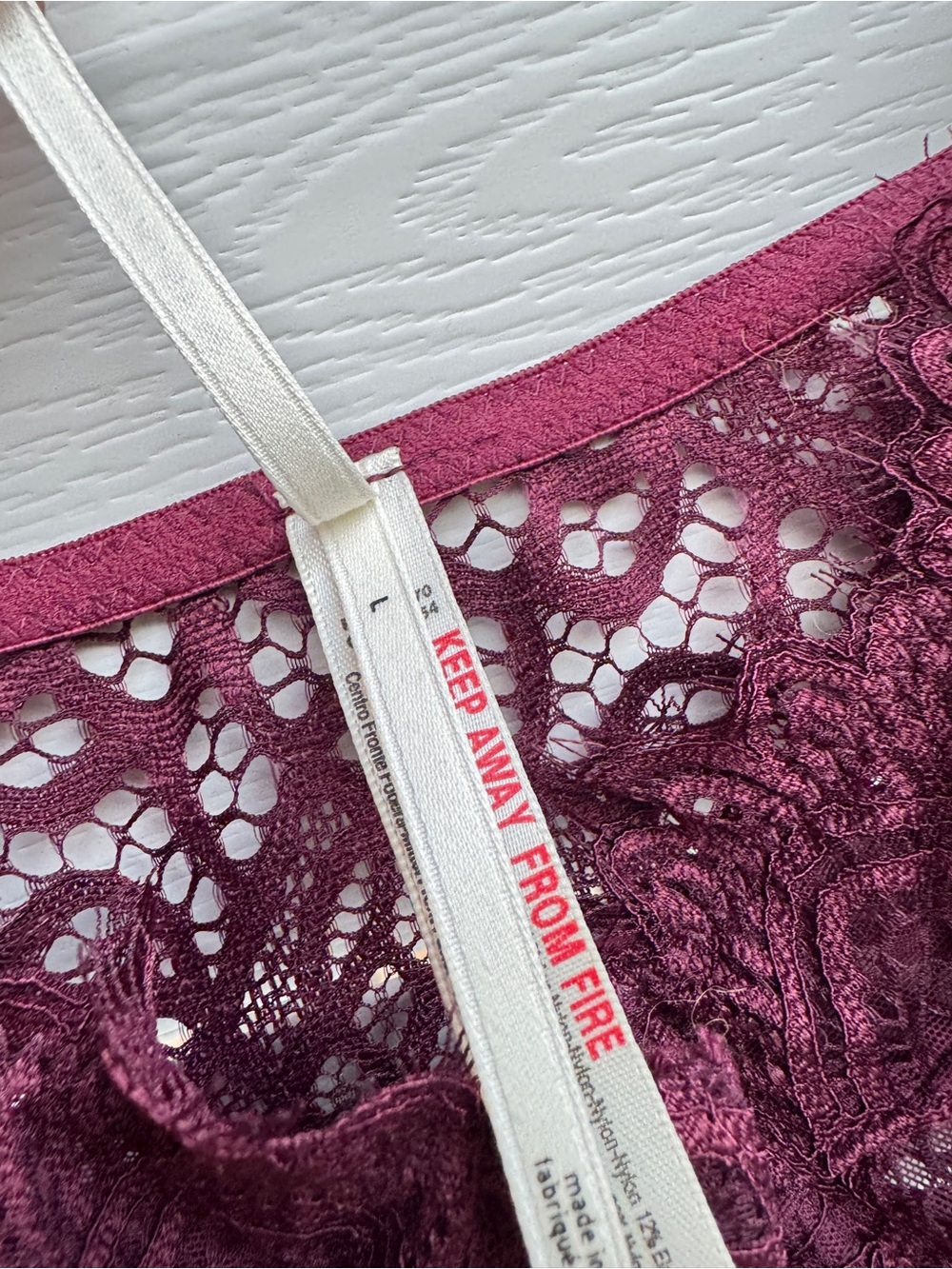 Anthropologie The Giselle Lace Bustier Front Closure Burgundy Lace Bralette L - Picture 6 of 10
